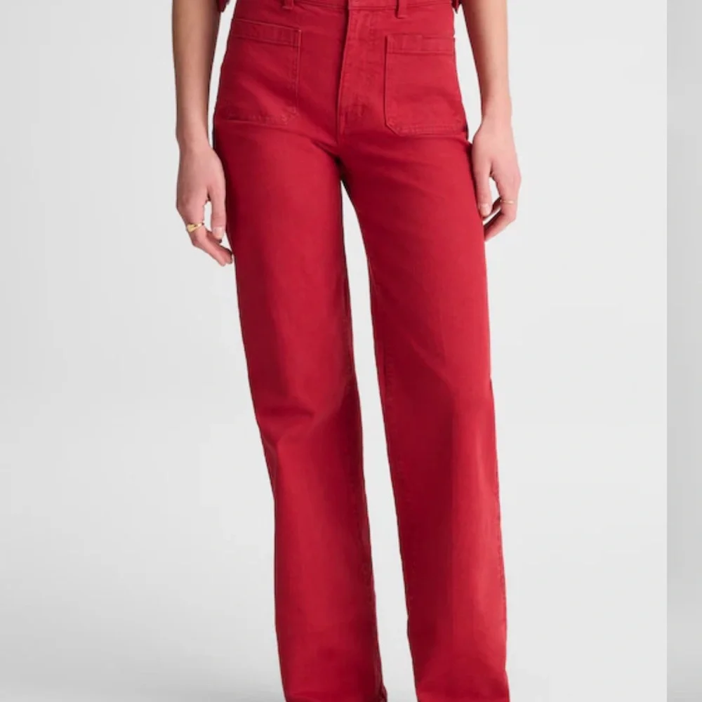 Madewell Emmy Red Wide Leg Women's Jeans - Picture 2 of 6
